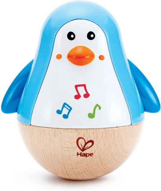 Hape Stehauf - Pinguin – Motorikspielzeug aus Holz (blau)
