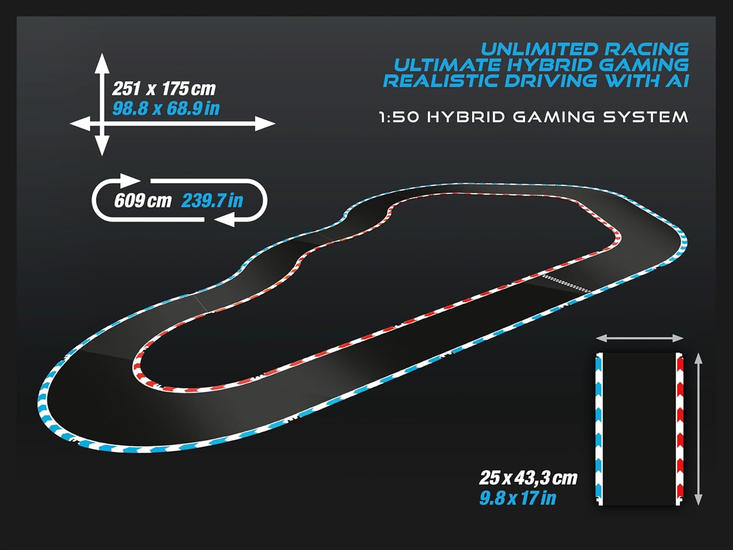 Carrera HYBRID – Speedway to Hell | Rennbahn der neuen Generation | Legendärer Porsche 911 GT3 R im Maßstab 1:50 | Hybrid - Technologie mit KI - Unterstützung | Steuerung per Smartphone - App