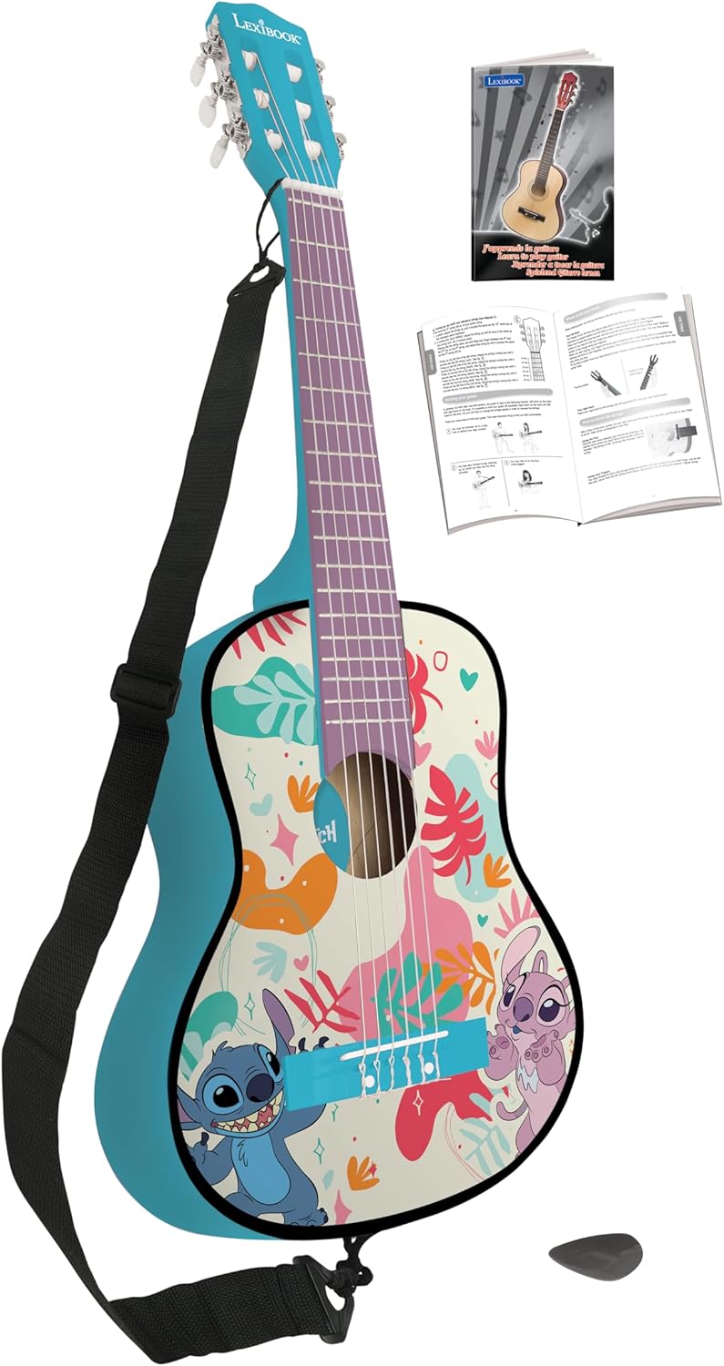 Lexibook – Disney Stitch – Meine erste Akustikgitarre aus Holz