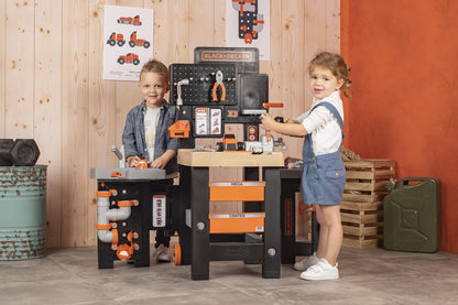 Smoby Toys - Black+Decker Mega Werkbank Center (100 Teile) - Spielzeug - Werkstatt für Kinder ab 3 Jahren r