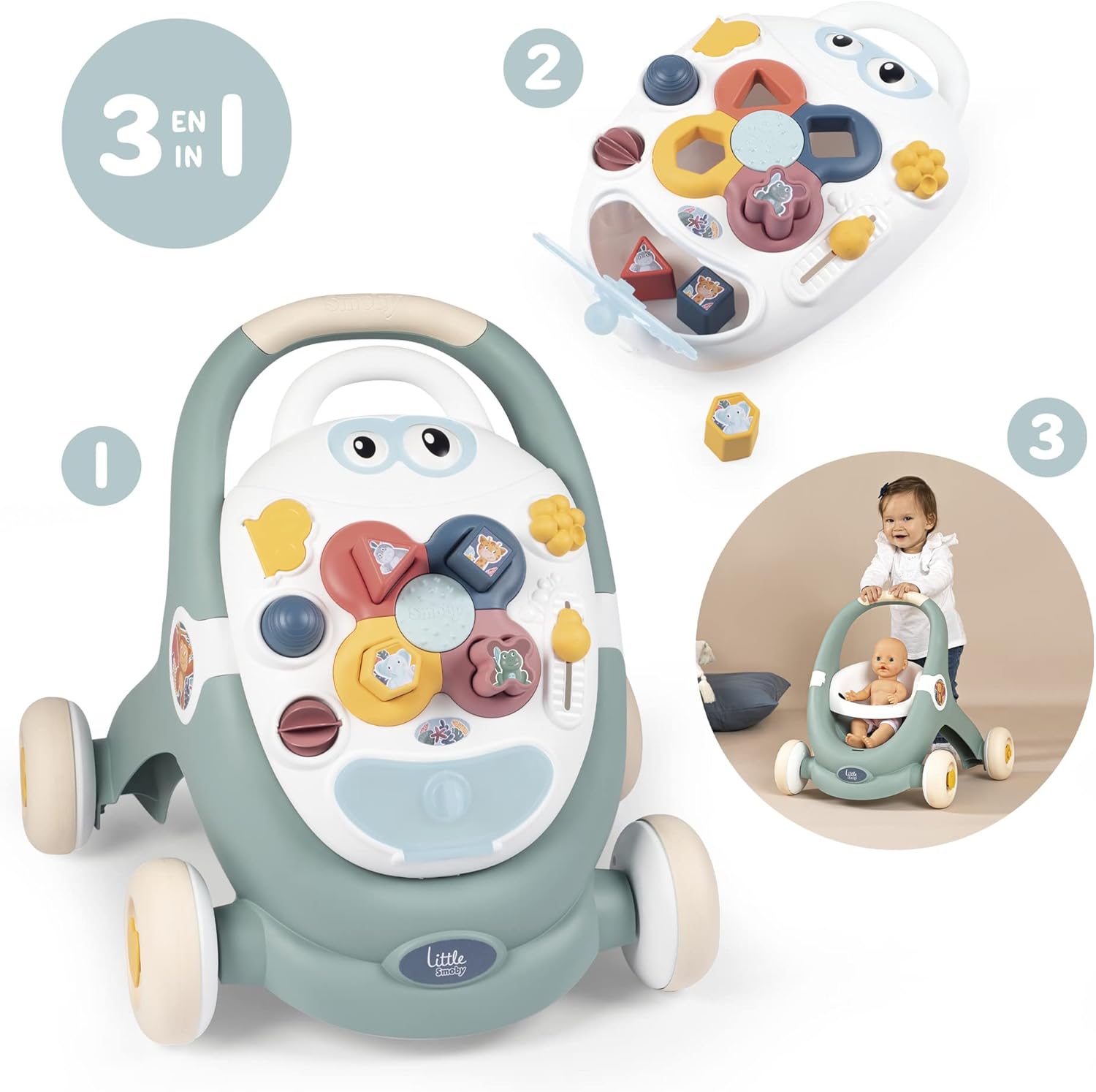 Smoby Toys – Little Smoby Lauflernwagen (3 - in - 1)