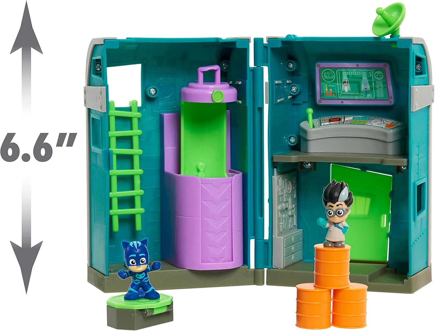 PJ MASKS 95706 Flair Night Time Micros Romeo's Lair Spielset, Mehrfarbig