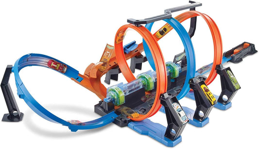 Hot Wheels Autorennbahn Korkenzieher, mit motorisierten Beschleunigern