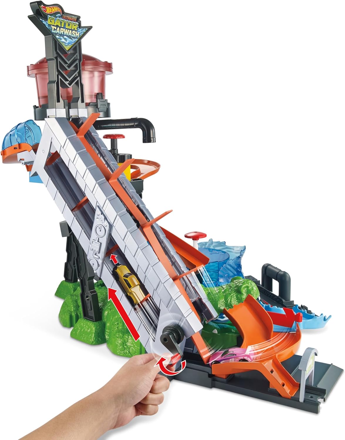 Hot Wheels City – Ultimative Autowaschanlage mit Krokodil (FTB67)