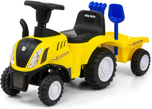 Traktor New Holland Rutschauto mit Anhänger - Lizenzierter Traktor Buggy mit Rechen und Schaufel