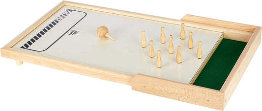 Weible Spiele 3105007 Meraner Tischkegelspiel, Holz/Beige