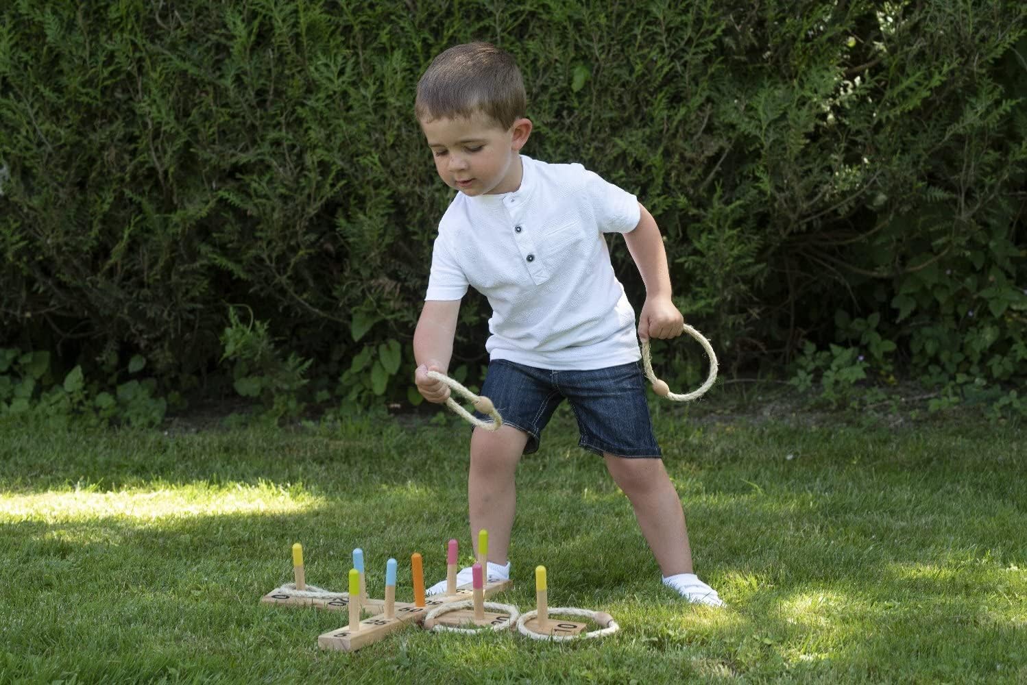 Eichhorn 100004505 – Outdoor Ringwurfspiel aus Holz