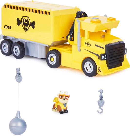 PAW Patrol 2 - in - 1 Truck von Rubble (6064242) | mit Bagger, Kran, Licht & Sound