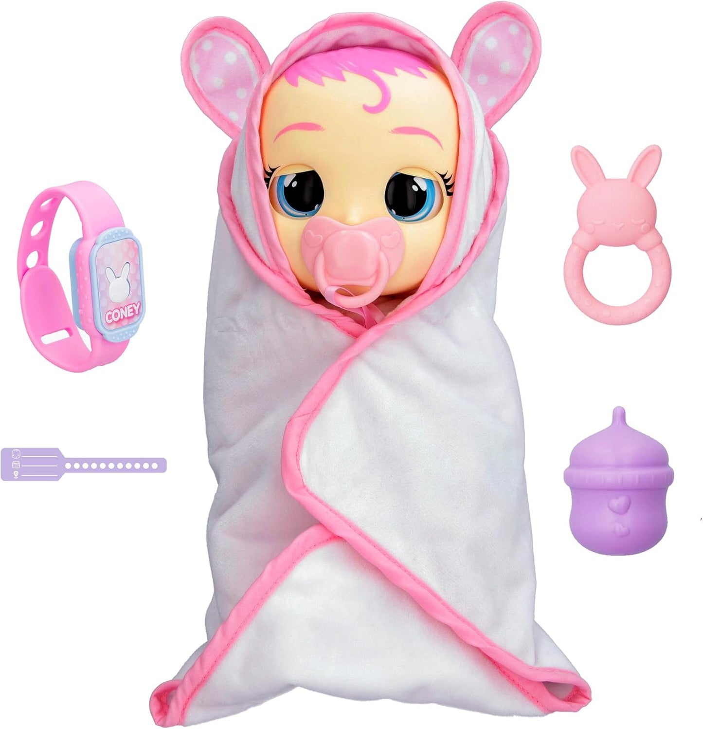 Cry Babies Magic Tears Newborn Coney - Deluxe interaktive Puppe Neugeborenen Puppe mit einem magischen Armband
