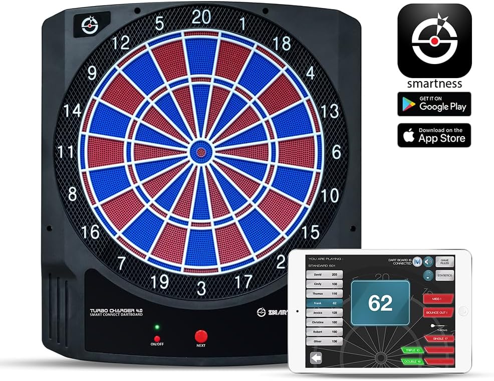 Carromco Smartness Turbo Charger 4.0 | Elektronische Dartscheibe mit App - Anbindung