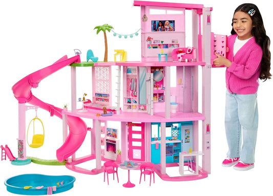 Barbie Traumvilla, 3 - stöckiges Barbie - Haus mit 10 Spielbereichen inklusive Pool