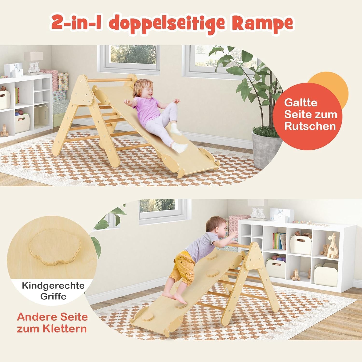 FANTASK 4 - in - 1 Klettergerüst mit Rutsche
