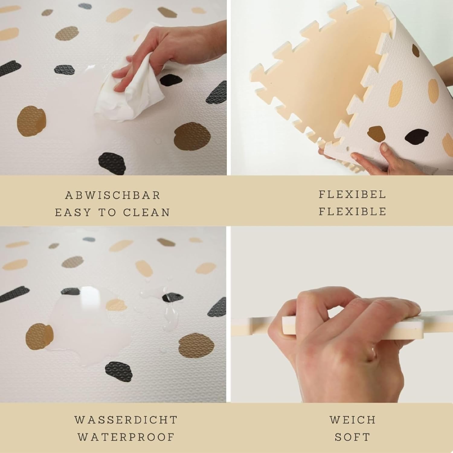 Hakuna Matte Stylische Puzzlematte Baby 180 x 120 cm Konfetti – 6 XXL - Platten