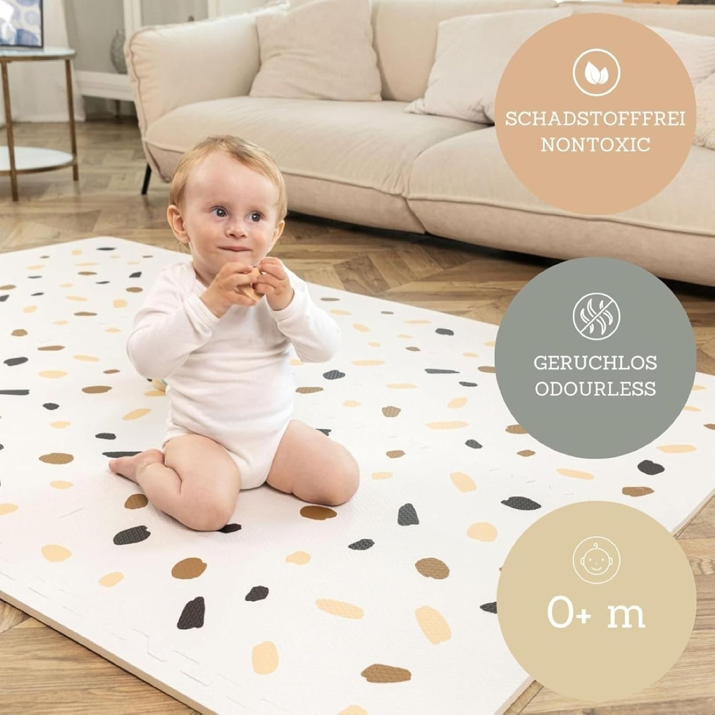 Hakuna Matte Stylische Puzzlematte Baby 180 x 120 cm Konfetti – 6 XXL - Platten