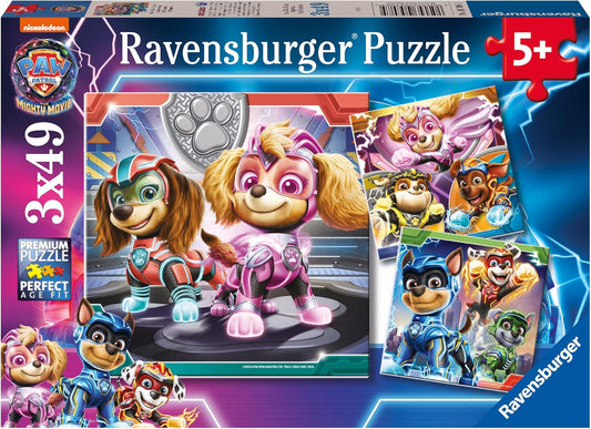 Ravensburger Kinderpuzzle 05708 - PAW Patrol Power - 3x49 Teile PAW Patrol The Mighty Movie Puzzle für Kinder ab 5 Jahren