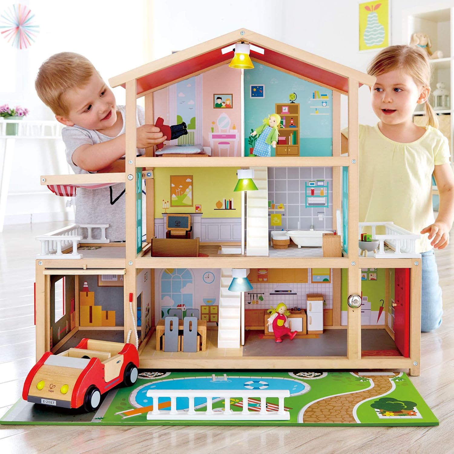 Hape Puppen - Villa | Preisgekröntes Puppenhaus aus Holz