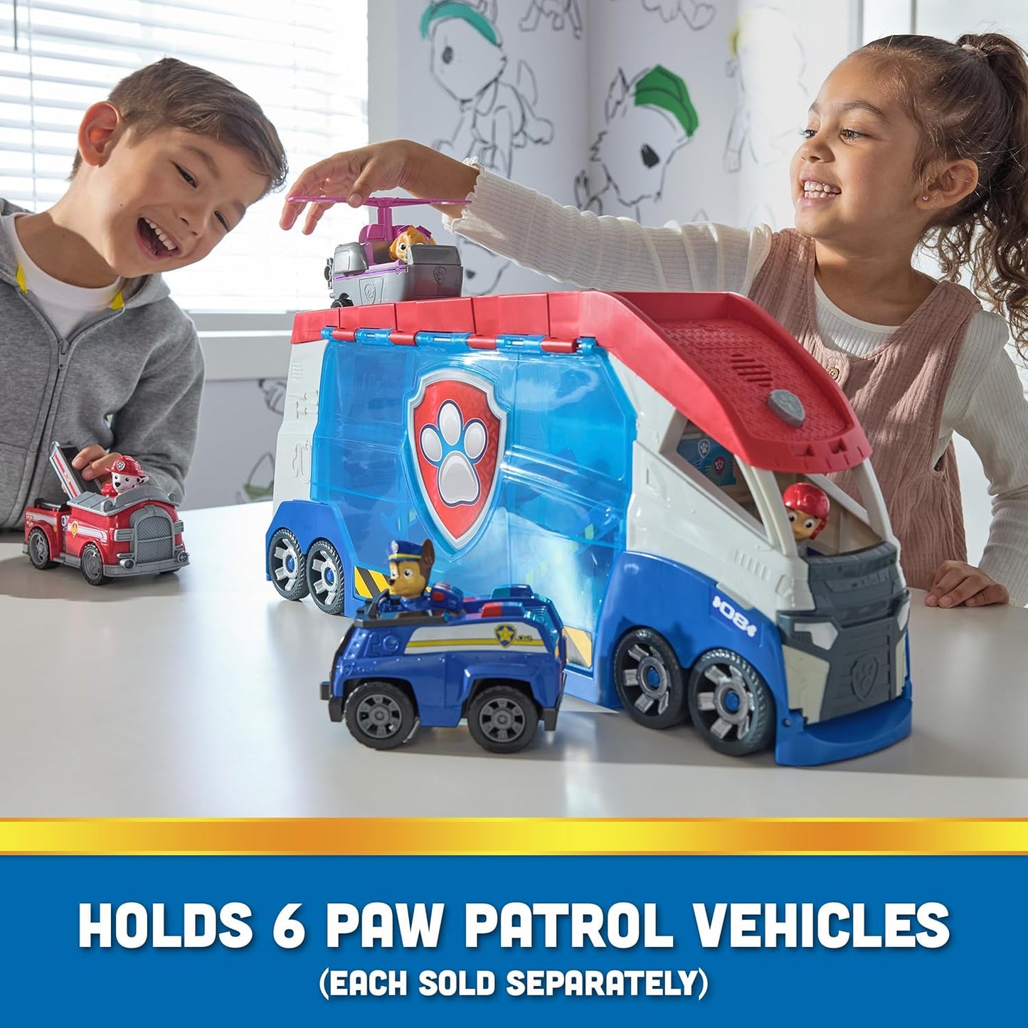 PAW Patrol – Launch'n Rescue PAW Patroller Teamfahrzeug mit neuen Funktionen, inkl. Ryder - Figur und 1 Basis - Fahrzeug, Spielzeug geeignet für Kinder ab 3 Jahren