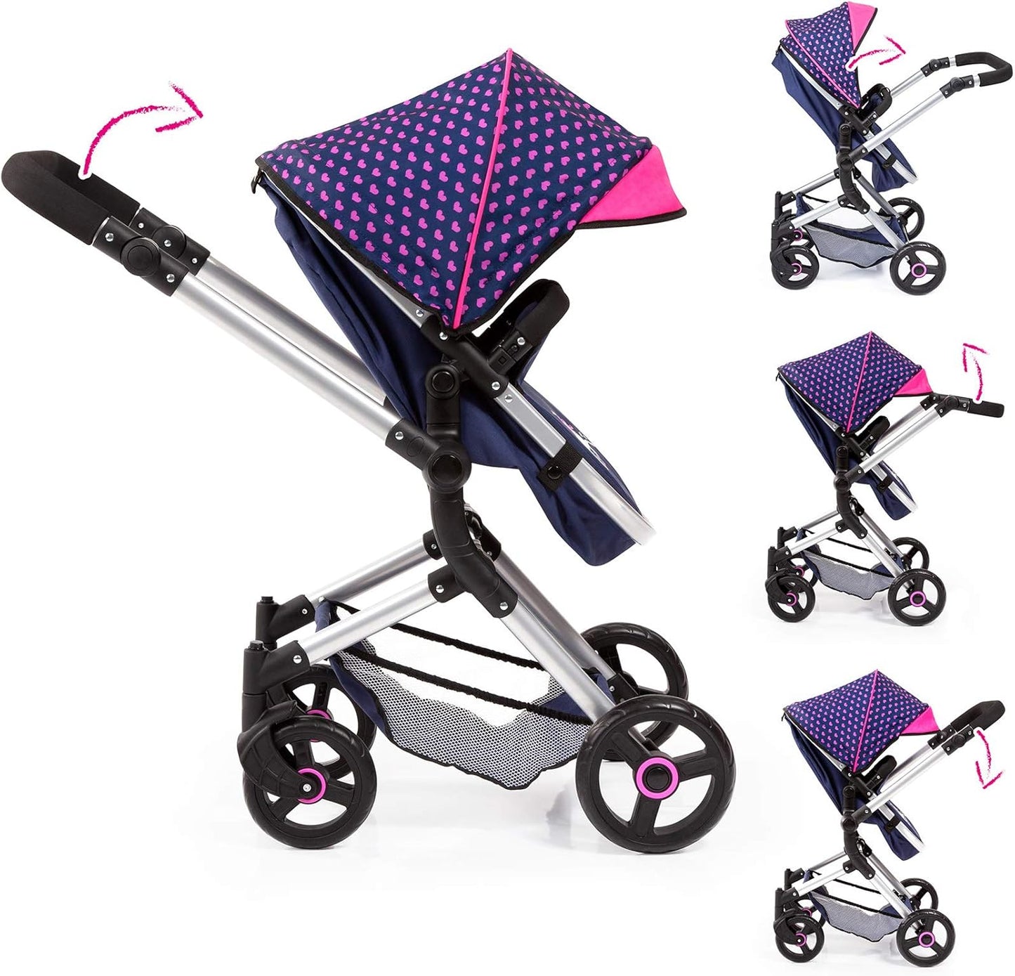 Bayer Design 18454AA Kombi Puppenwagen Neo Vario mit Wickeltasche und Einkaufskorb