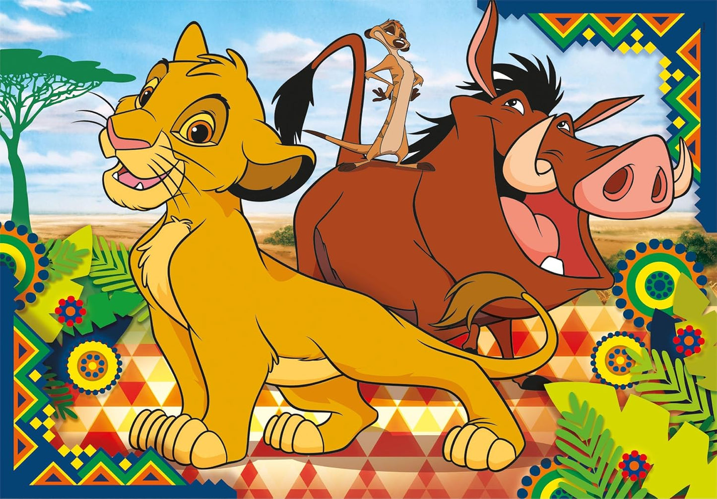 Clementoni 21604 Supercolor Der König der Löwen – Puzzle 2 x 60 Teile ab 5 Jahren