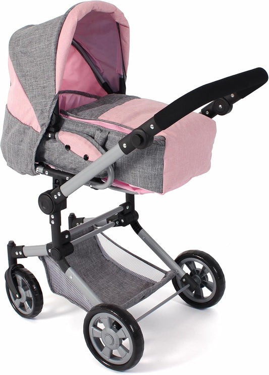 Bayer Chic 2000® 3in1 Kombi Puppenwagen Jara – Melange Grau Rosa