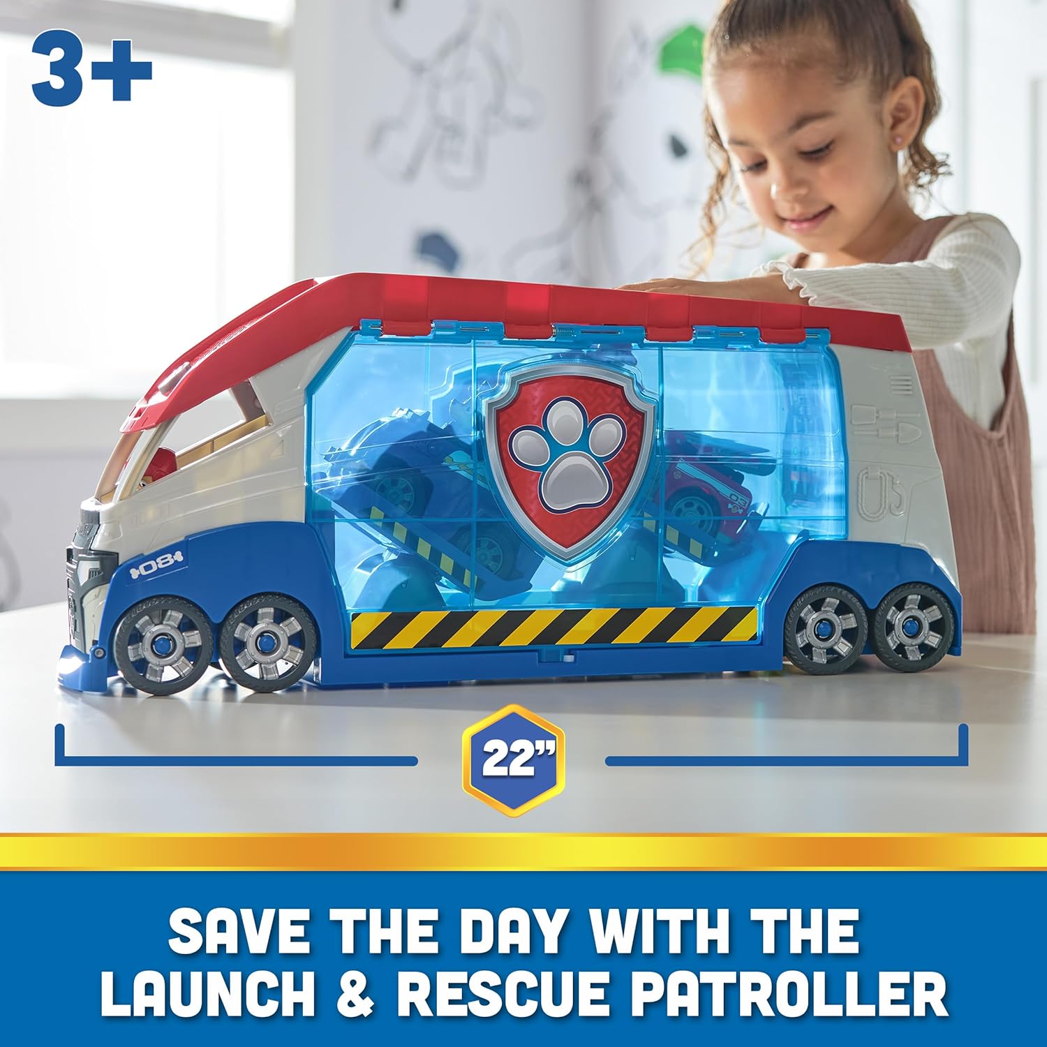 PAW Patrol – Launch'n Rescue PAW Patroller Teamfahrzeug mit neuen Funktionen, inkl. Ryder - Figur und 1 Basis - Fahrzeug, Spielzeug geeignet für Kinder ab 3 Jahren