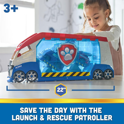 PAW Patrol – Launch'n Rescue PAW Patroller Teamfahrzeug mit neuen Funktionen, inkl. Ryder - Figur und 1 Basis - Fahrzeug, Spielzeug geeignet für Kinder ab 3 Jahren