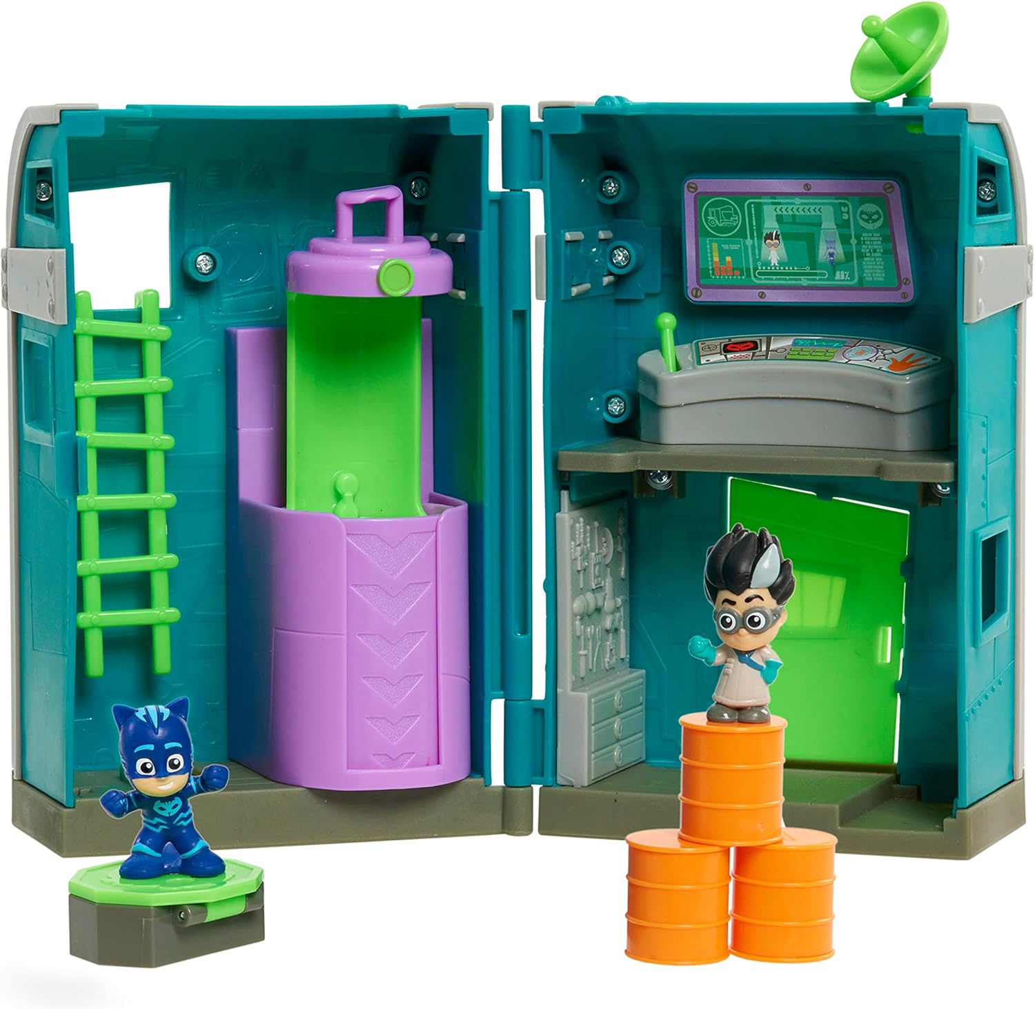 PJ MASKS 95706 Flair Night Time Micros Romeo's Lair Spielset, Mehrfarbig