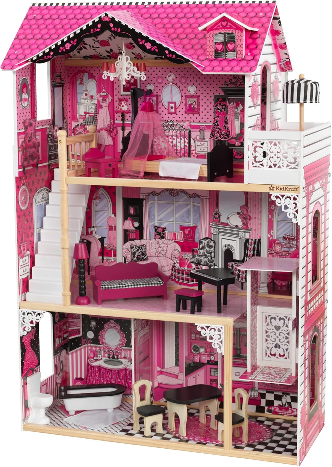 KidKraft Amelia Puppenhaus aus Holz mit Möbeln und Zubehör