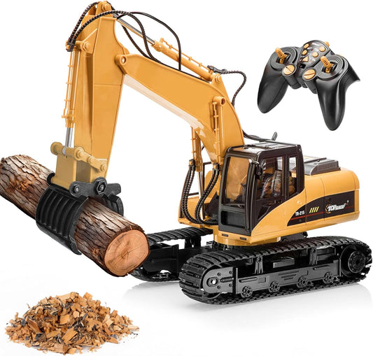 Top Race Ferngesteuerter Bagger – 15 - Kanal RC Bagger mit Licht &amp; Sound