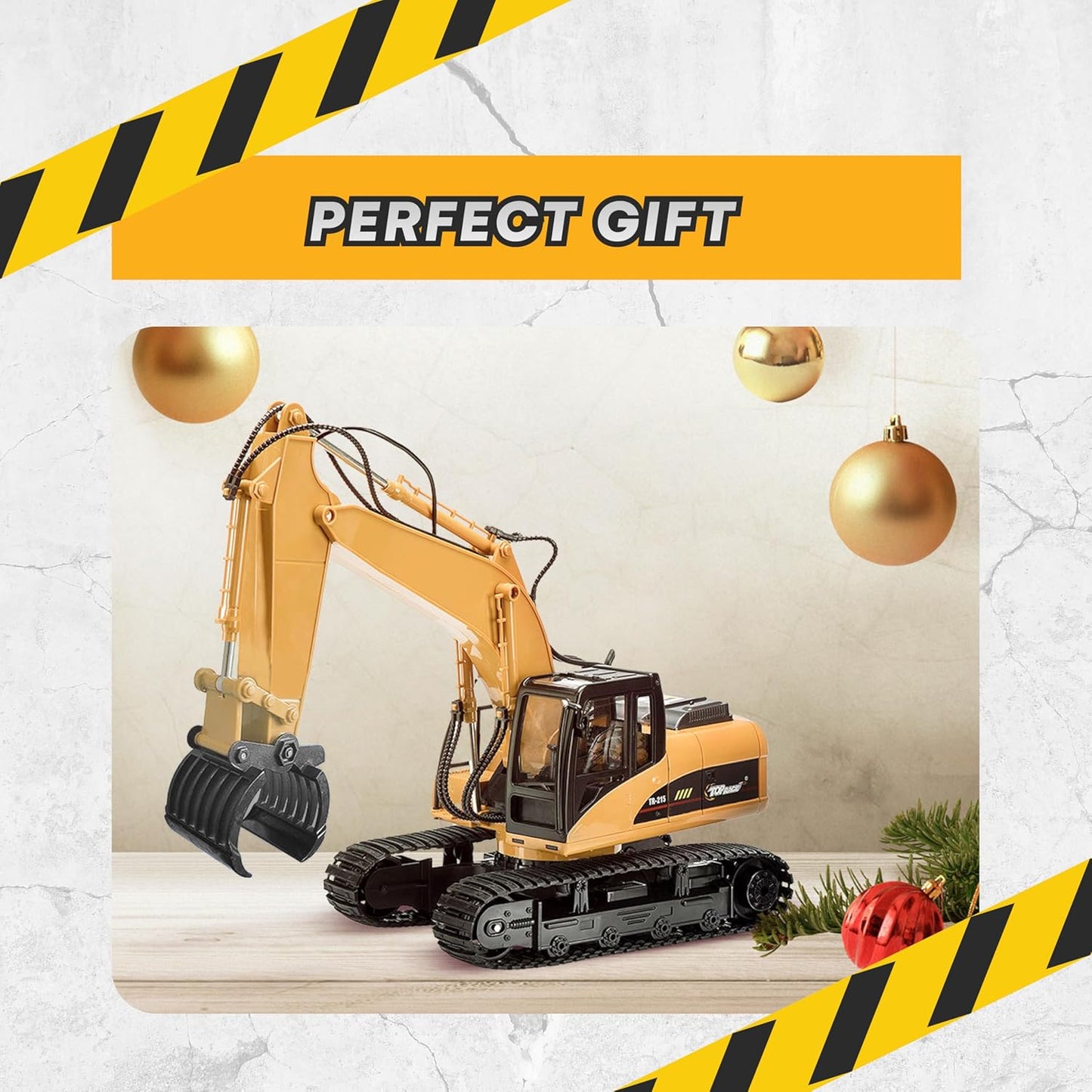 Top Race Ferngesteuerter Bagger – 15 - Kanal RC Bagger mit Licht &amp; Sound