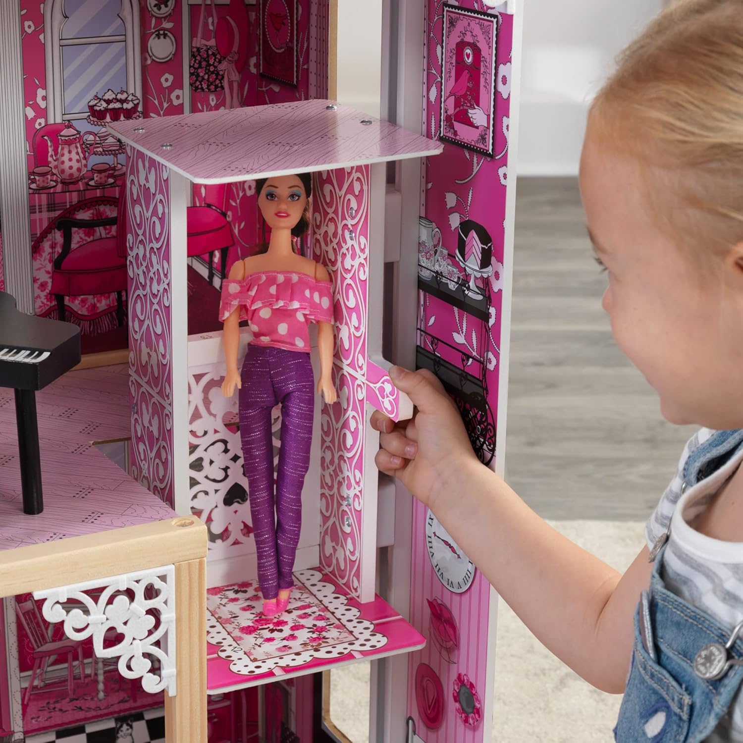 KidKraft Amelia Puppenhaus aus Holz mit Möbeln und Zubehör