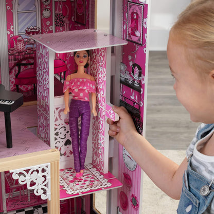 KidKraft Amelia Puppenhaus aus Holz mit Möbeln und Zubehör