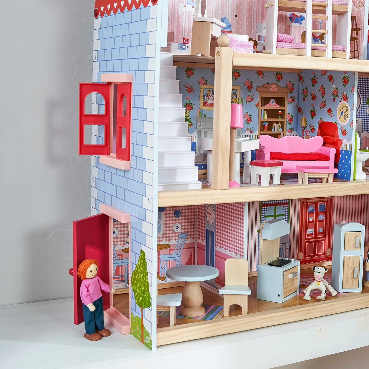 KidKraft Puppenhaus Chelsea aus Holz mit Möbeln und Zubehör – Modell 65054