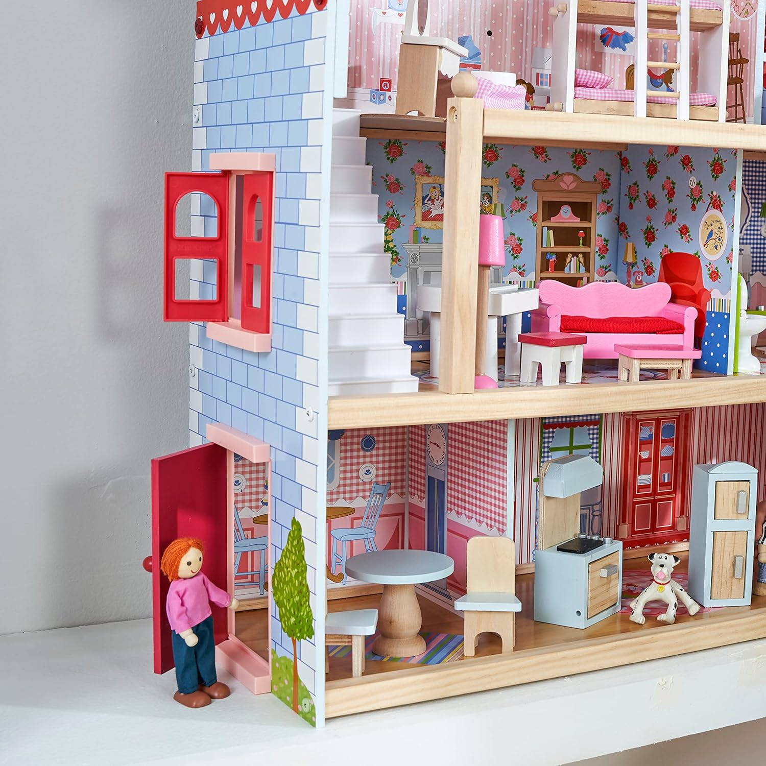 KidKraft Puppenhaus Chelsea aus Holz mit Möbeln und Zubehör – Modell 65054