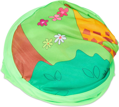 Relaxdays Bällebad Baby, 50 Bunte Bälle, Dschungel Ballzelt quadratisch, Pop - Up, HBT: 34 x 71 x 71 cm, Bällchenbad, grün