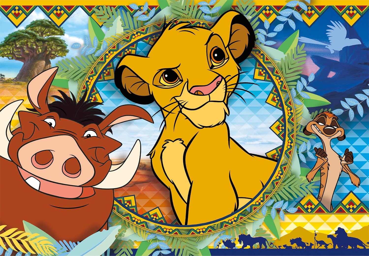 Clementoni 21604 Supercolor Der König der Löwen – Puzzle 2 x 60 Teile ab 5 Jahren