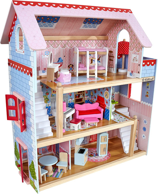 KidKraft Puppenhaus Chelsea aus Holz mit Möbeln und Zubehör – Modell 65054