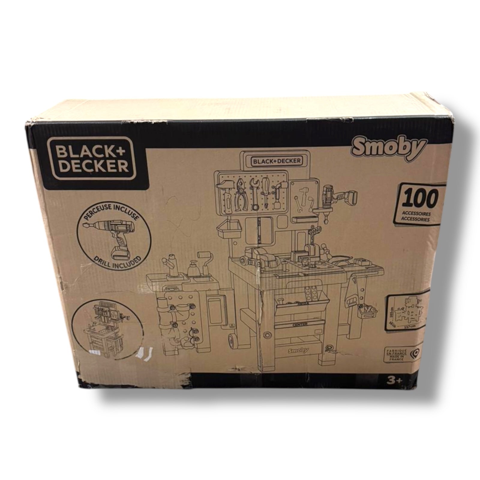 Smoby Toys - Black+Decker Mega Werkbank Center (100 Teile) - Spielzeug - Werkstatt für Kinder ab 3 Jahren r