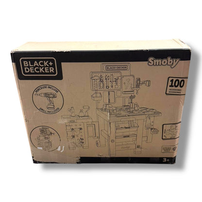 Smoby Toys - Black+Decker Mega Werkbank Center (100 Teile) - Spielzeug - Werkstatt für Kinder ab 3 Jahren r