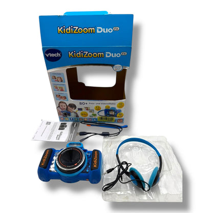 VTech KidiZoom Duo FX in Blau – Robuste Digitalkamera mit kreativen Apps und Spielfunktionen – Für Kinder von 4 - 10 Jahren