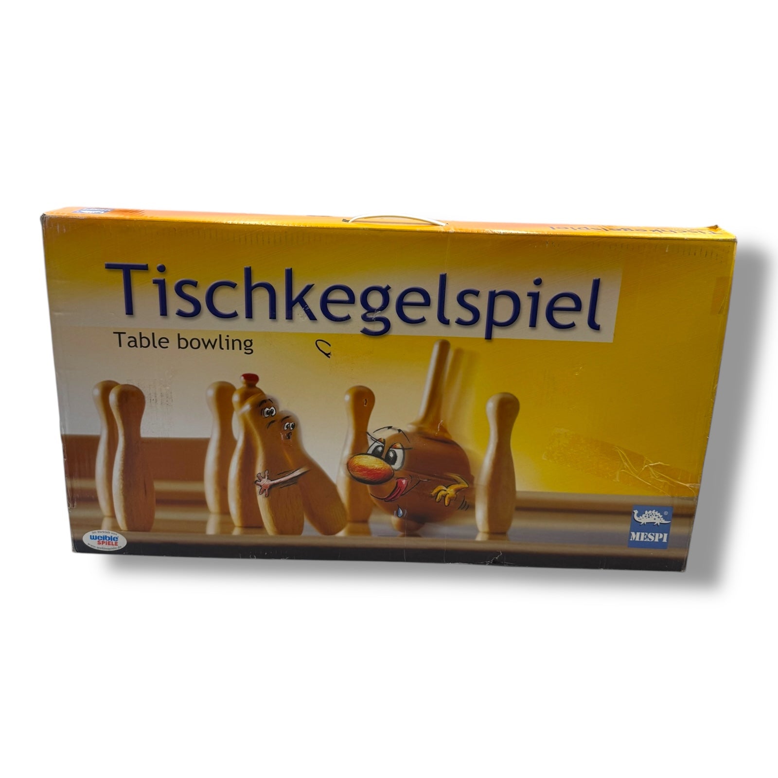 Weible Spiele 3105007 Meraner Tischkegelspiel, Holz/Beige