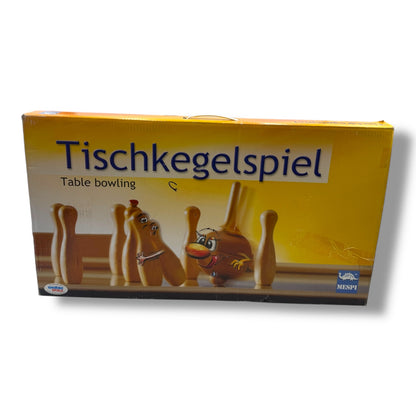 Weible Spiele 3105007 Meraner Tischkegelspiel, Holz/Beige
