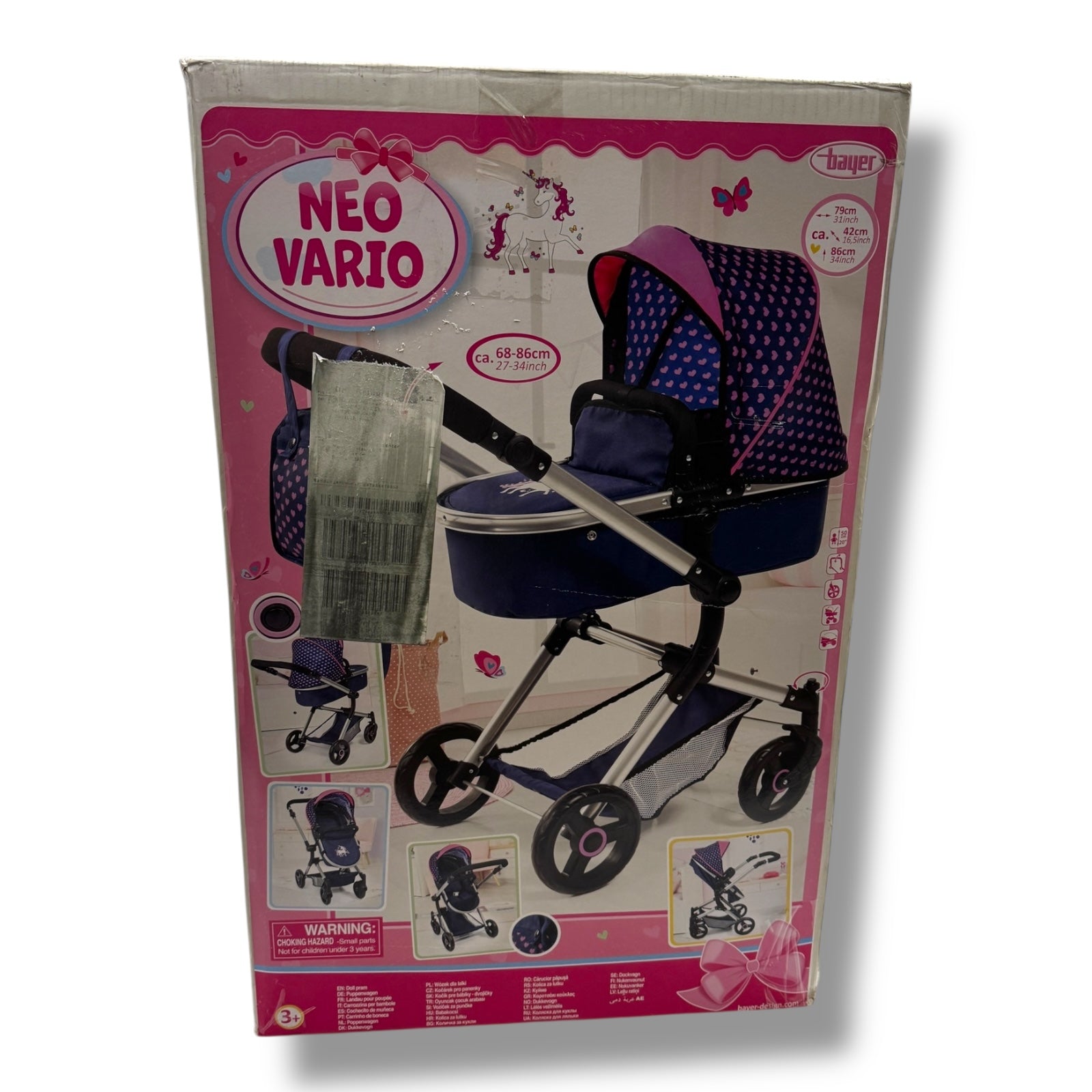 Bayer Design 18454AA Kombi Puppenwagen Neo Vario mit Wickeltasche und Einkaufskorb