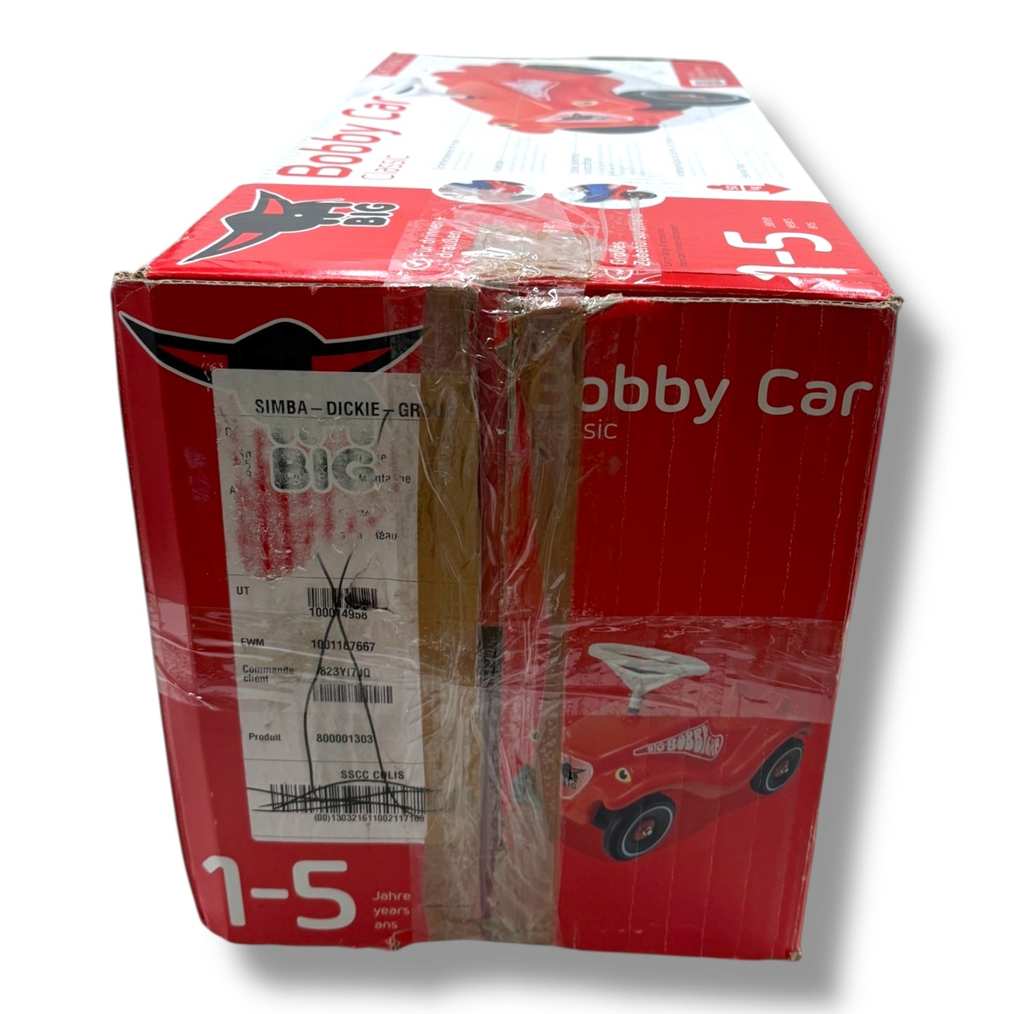 BIG - Bobby - Car Classic – Rotes Kinderfahrzeug für Jungen und Mädchen