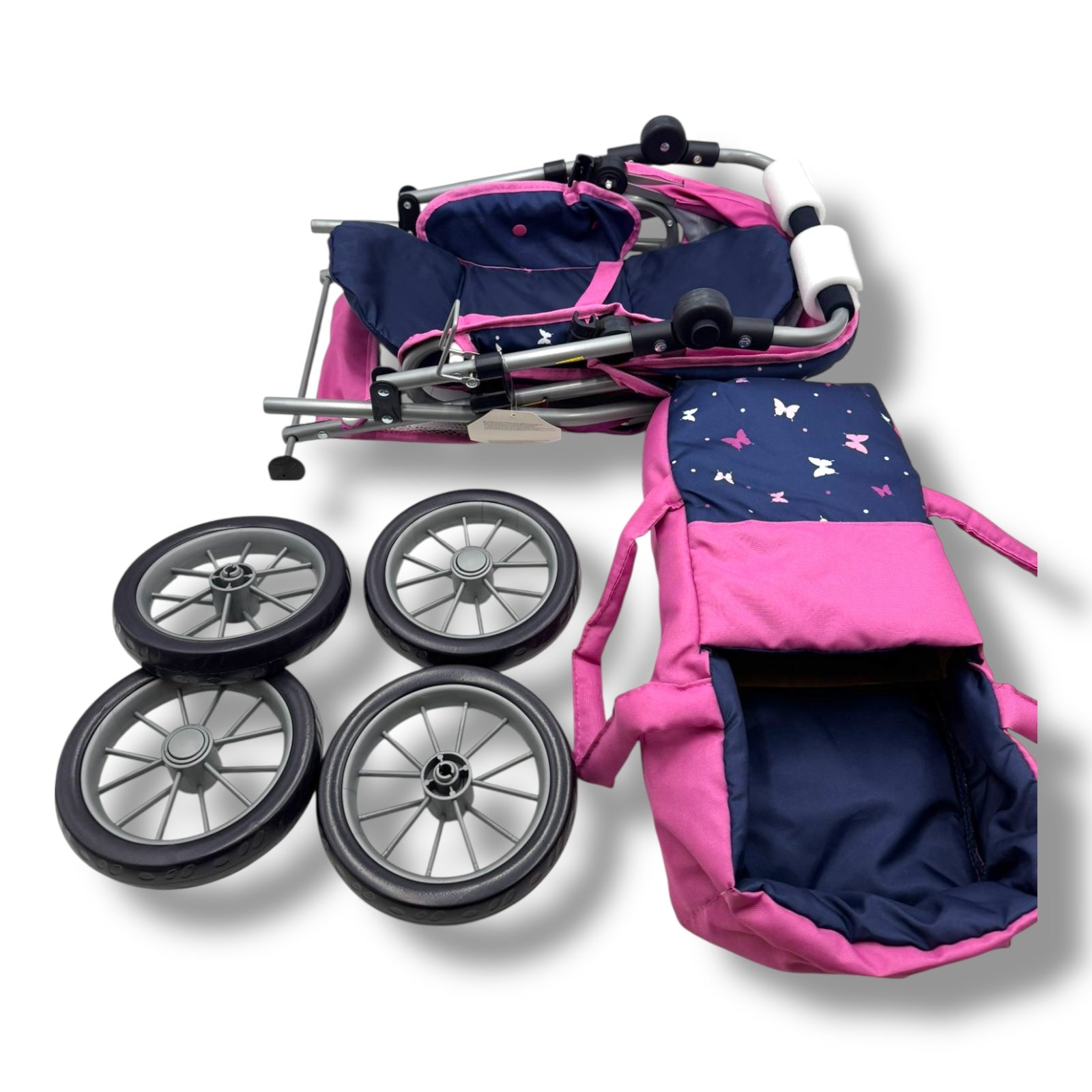 Bayer Chic 2000 - Puppenwagen Leni, 2in1 Kombipuppenwagen mit herausnehmbarer Tragetasche