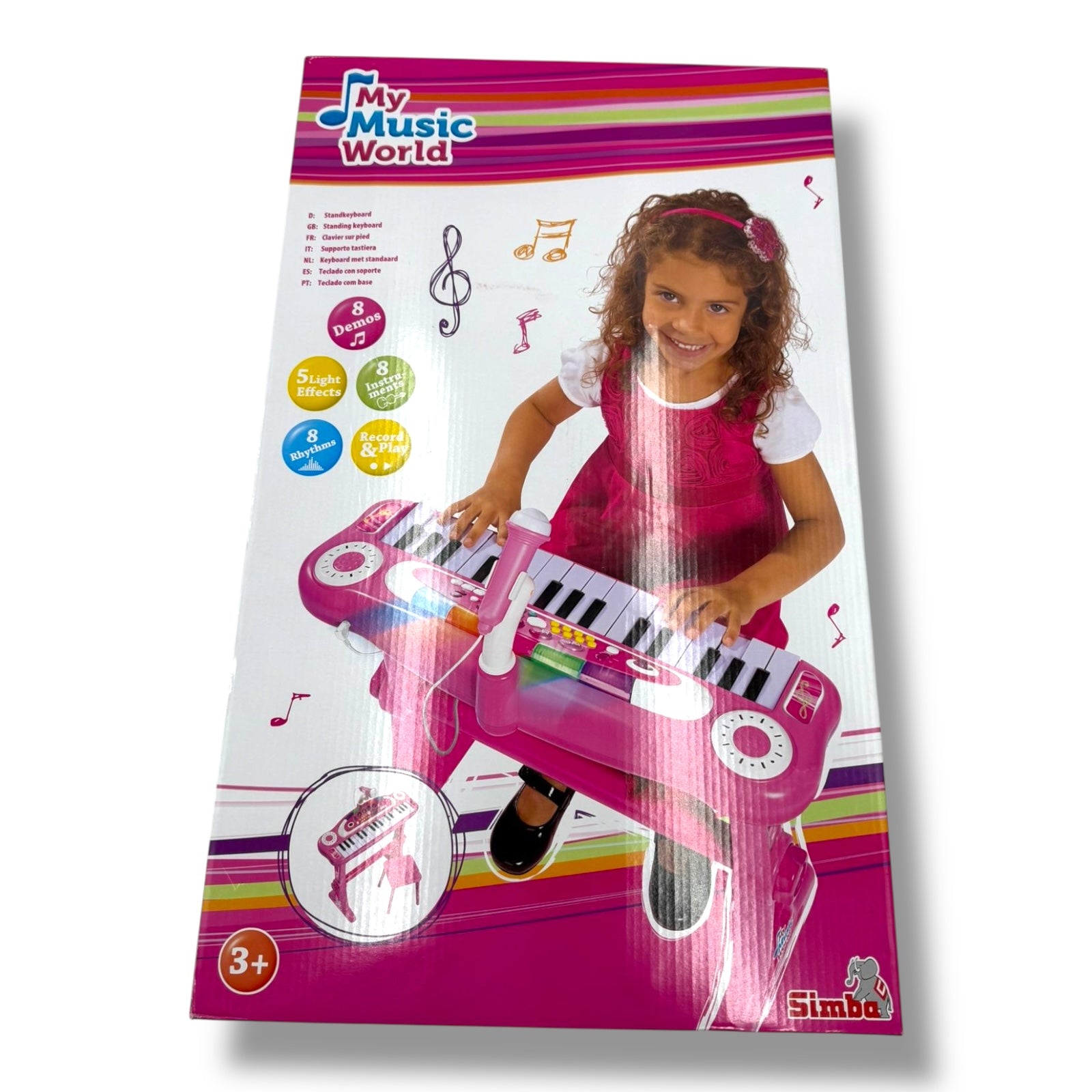 Simba – My Music World Girls Standkeyboard | 31 Tasten | Mit Licht - und Soundeffekten | Höhe: 55 cm | Ab 3 Jahren