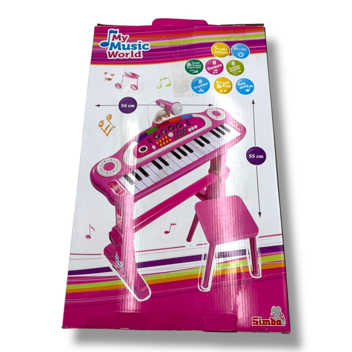 Simba – My Music World Girls Standkeyboard | 31 Tasten | Mit Licht - und Soundeffekten | Höhe: 55 cm | Ab 3 Jahren