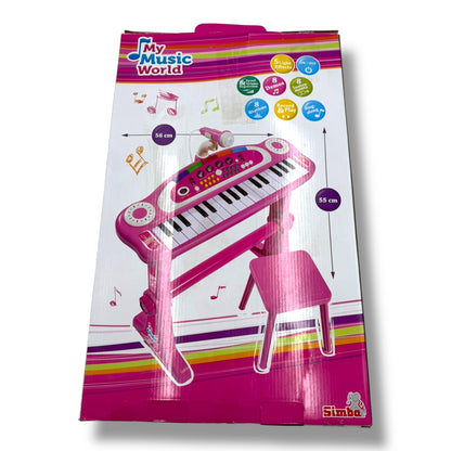 Simba – My Music World Girls Standkeyboard | 31 Tasten | Mit Licht - und Soundeffekten | Höhe: 55 cm | Ab 3 Jahren