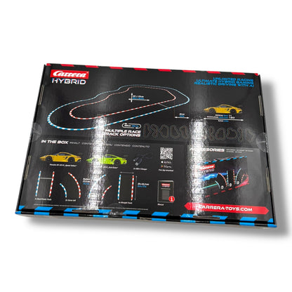 Carrera HYBRID – Speedway to Hell | Rennbahn der neuen Generation | Legendärer Porsche 911 GT3 R im Maßstab 1:50 | Hybrid - Technologie mit KI - Unterstützung | Steuerung per Smartphone - App