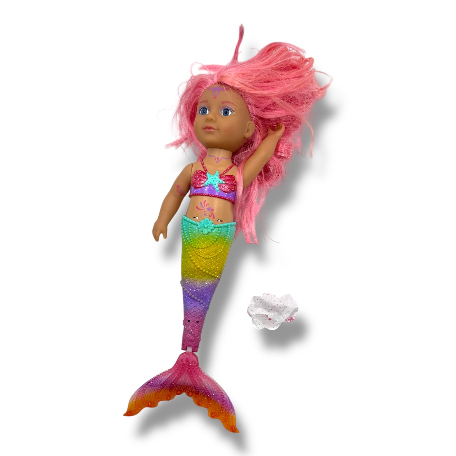 BABY born Little Sister Meerjungfrau | 46 cm | Wasserdichte Puppe mit Glitzer - Flosse &amp; langem Haar
